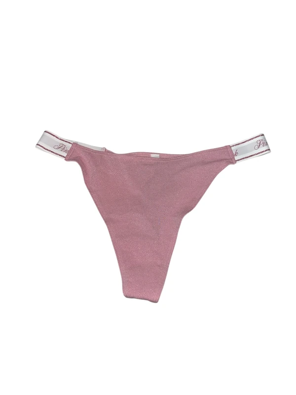 Victoria's Secret Pink Cotton Shimmer Thong Panty Color Pink New, Pink Shimmer, S