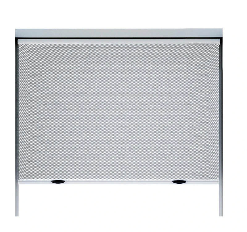 Amig - Roll-Up Mosquito Net for Windows | White Aluminium and Grey Fibreglass Mesh | Easy Installation | Insect Protection | 140 x 140 cm | Durable and Breathable