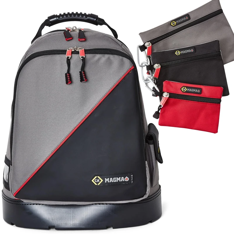 C.K MAGMA 2pc Kit, Tool Rucksack Plus & 3 Pocket Pouch Set MA2635-AMZ, Multicolor, Technician's Belt