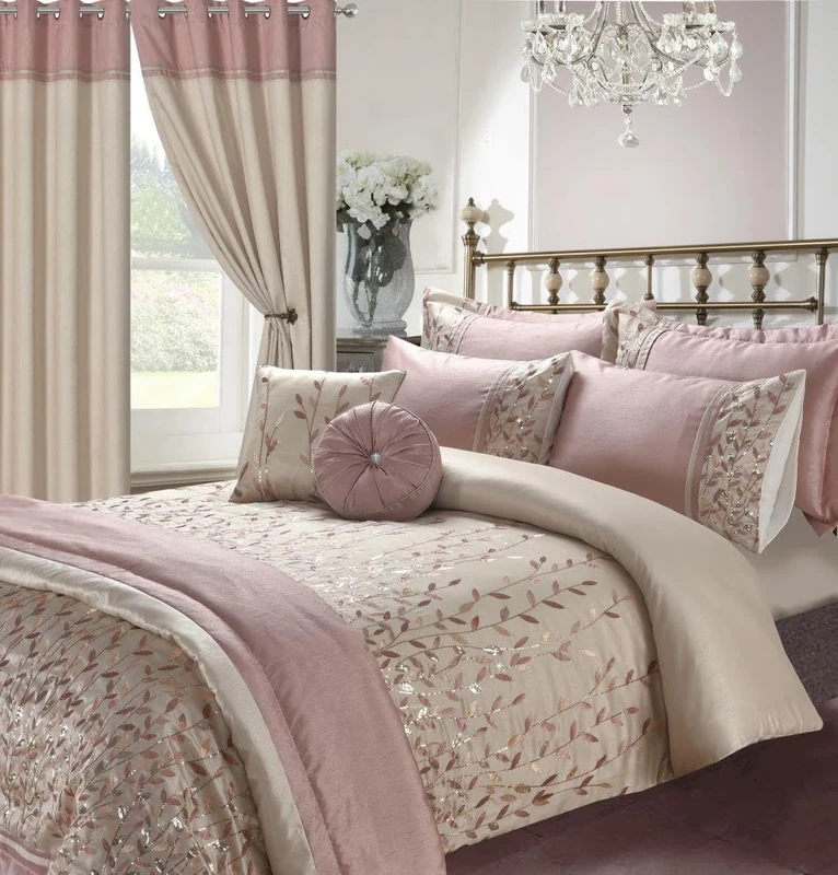 Kampala Hill Marie Pink Duvet Cover Set Double Bedding Set