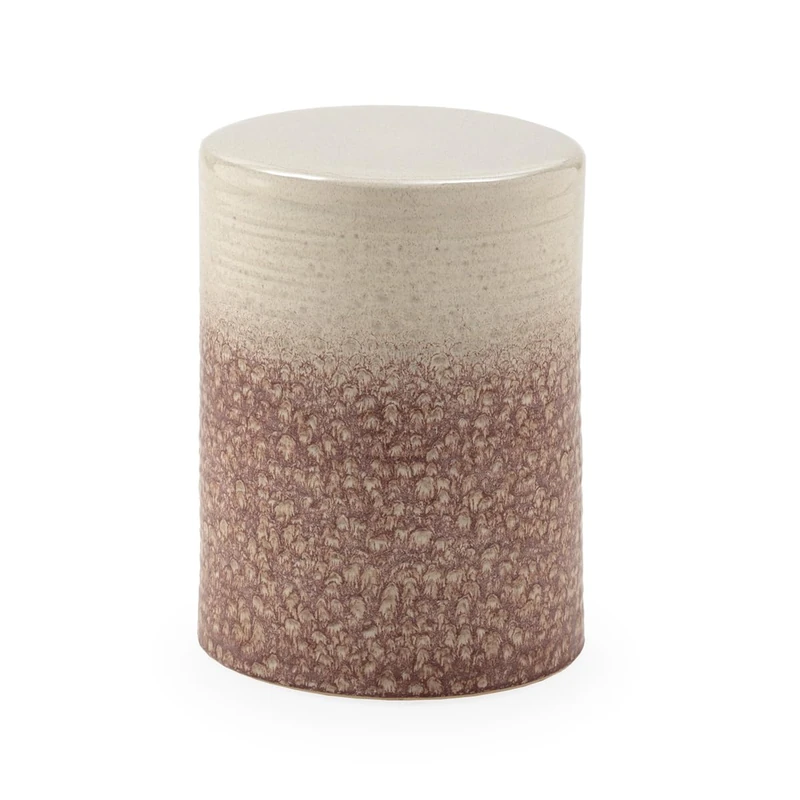 AlexandreHouse TABURETE 32.5X32.5X46 CERAMIC BLANCO/CORAL
