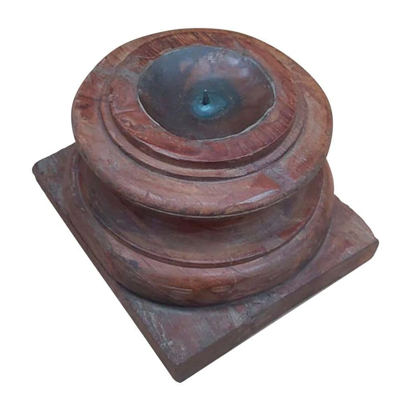 Candelabro De Madera Acabado Artesanal Brown AlexandreHouse - Image 1