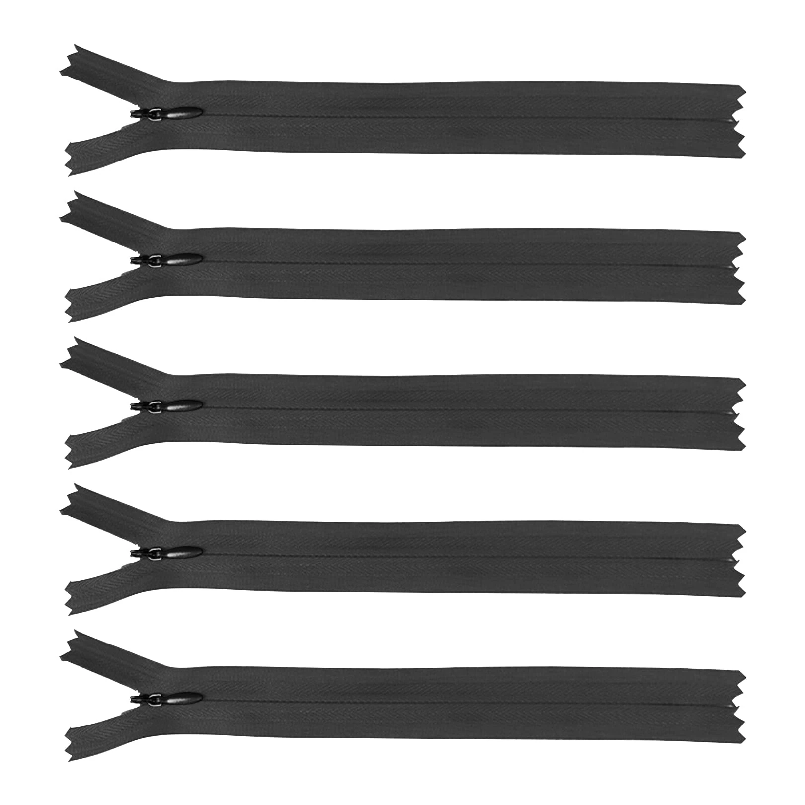 5Pcs Zips for Sewing,Black White Zip Fixer Sewing Invisible Zipper Chunky Nylon Continuous Zippers Heavy Duty Zipper Jacket Open Ended Zippers for Jackets Binding Making Assorted Sizes UK (Black)