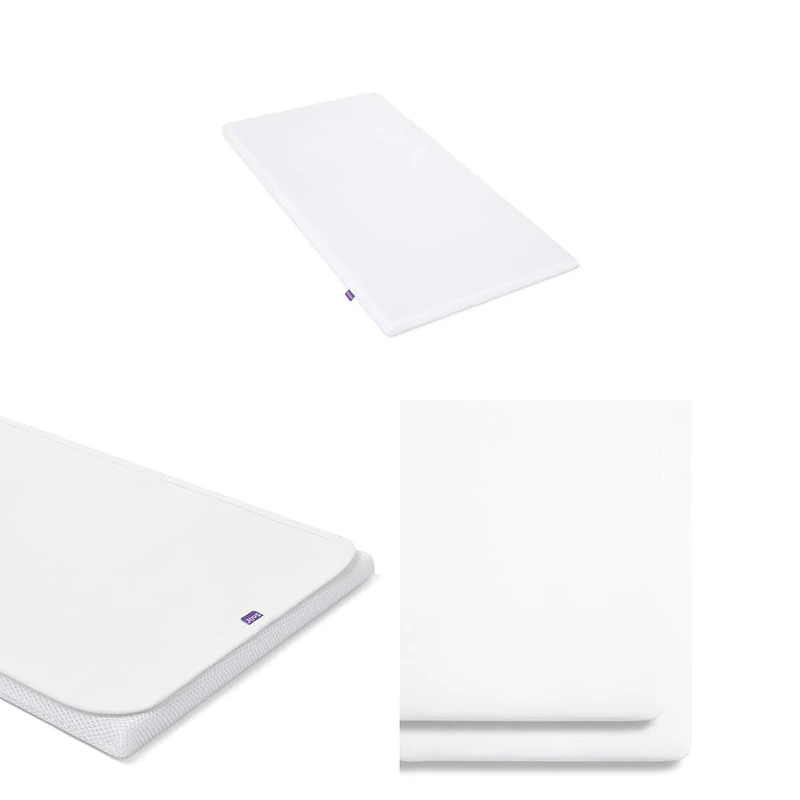 SnuzPod 4 Baby Crib Mattress Bundle – 40 x 75.5cm Premium Foam Mattress With 3D Mesh Cover + Waterproof Mattress Protector + 2 Pack Crib Fitted Sheets, White