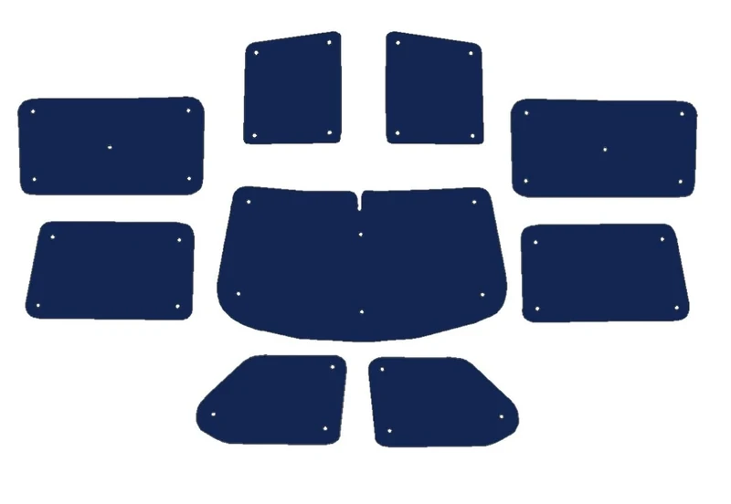 Window Blind Kit Compatible With VW Transporter T4 (Years 1990-2003) (Full Set SWB With Barn Doors) With Backing Colour in Yellow, Reversible