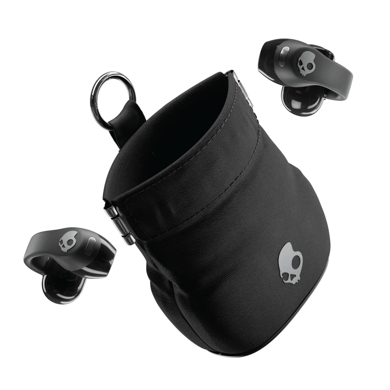 Skullcandy Push 720 Open Wireless Open Ear Bluetooth Earbuds, Headphones, Waterproof, Clip-On Lightweight Design, 30 Hours Battery, Wireless Charging Pouch, Microphone for iPhone Android - True Black