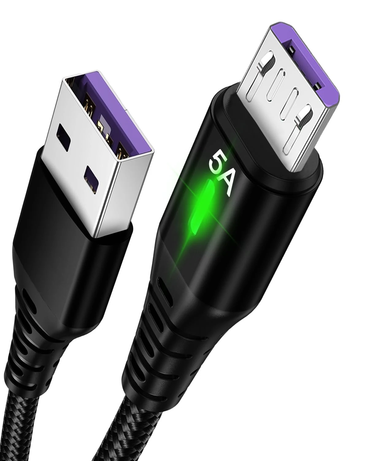 3 Meter Micro USB to USB-A Charging Cable, USB2.0, Pilot Lamp, 5A Fast Charging, 480Mbps Hight-Speed Transfer, Android Charger Cable for Samsung, LG, Nexus, Nokia, Xbox,HTC,Sony, Kindle Fire, More