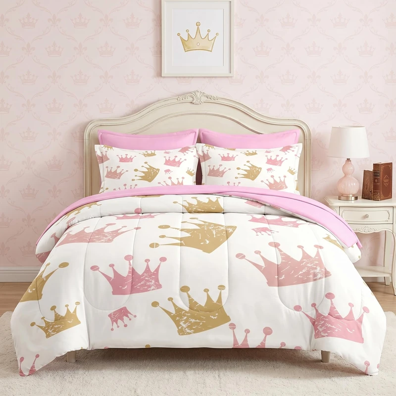Pamnest Twin Comforter Set with Sheets, 5 Pieces Cute Kids Bedding