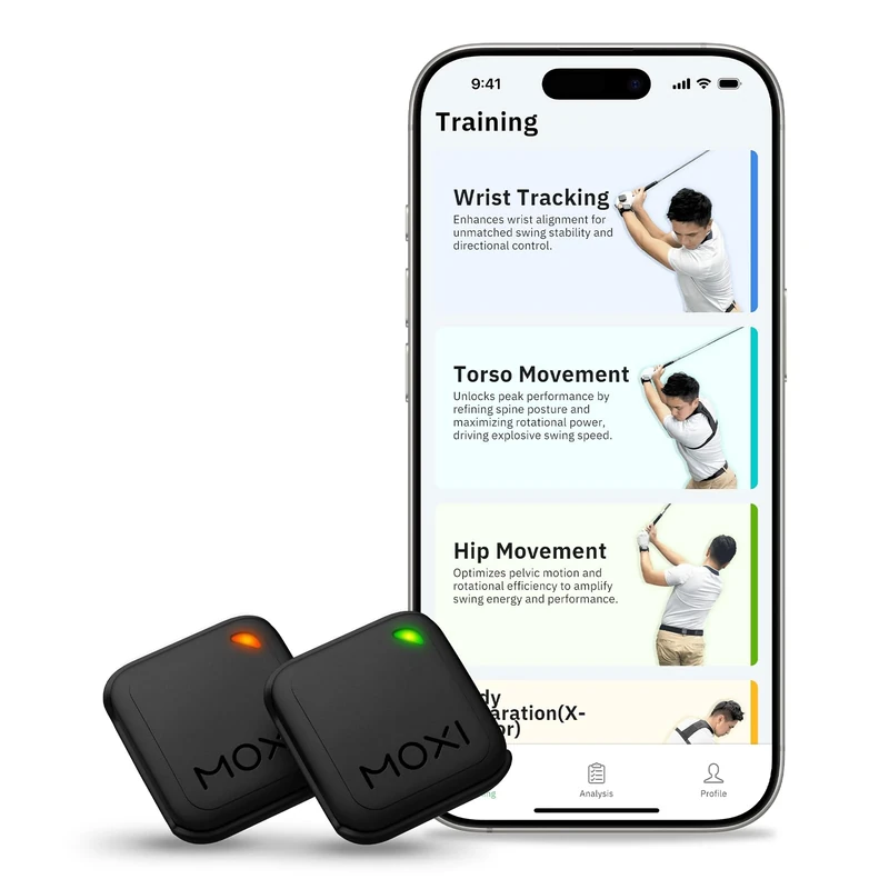 MOXI Unisex Swingmotion Golf Swing Analysis And Tracker, Black