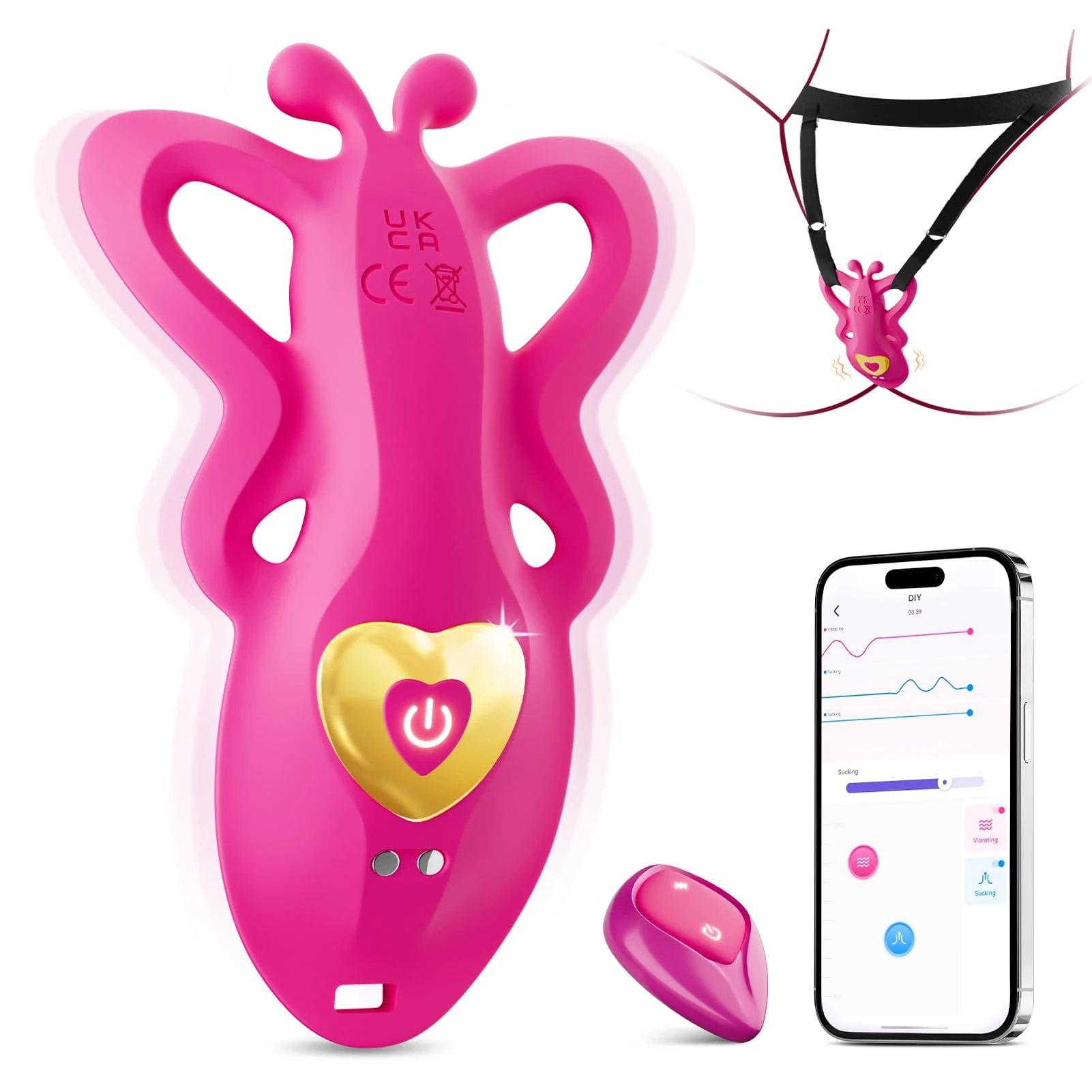 Vooloka Clitoral Orgasm Vibrator Sex Toys with Tanga for BDSM Fun, APP Remote Control Vibrators with 9 Vibrating, Sex Toyscouples for Women Couples Set, Wearable Panty Vibabrator Toýs Woman Sets Pink