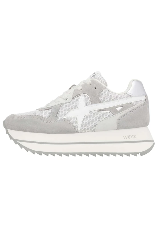 w6yz Women Deva W. Oxford Flat, Grey Silver White, 8.5 UK