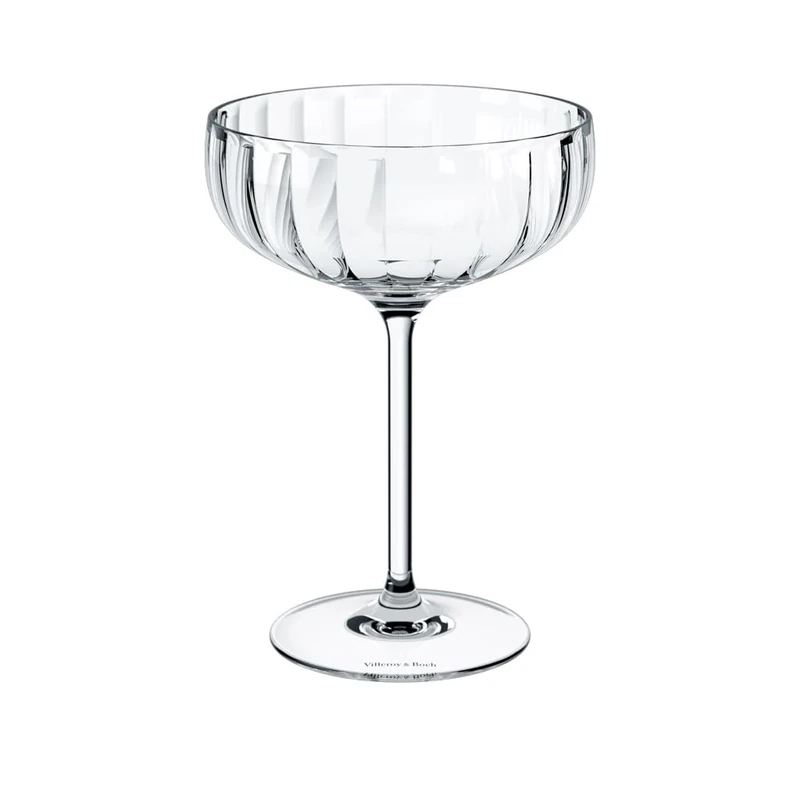 Villeroy & Boch - Rose Garden Champagne Glasses Set 4 pcs Clear, Dishwasher-Safe, Glass Set of 4 for Sparkling Wine, Prosecco, cava and Champagne, Champagne Glasses in Vintage Design, Crystal Glass