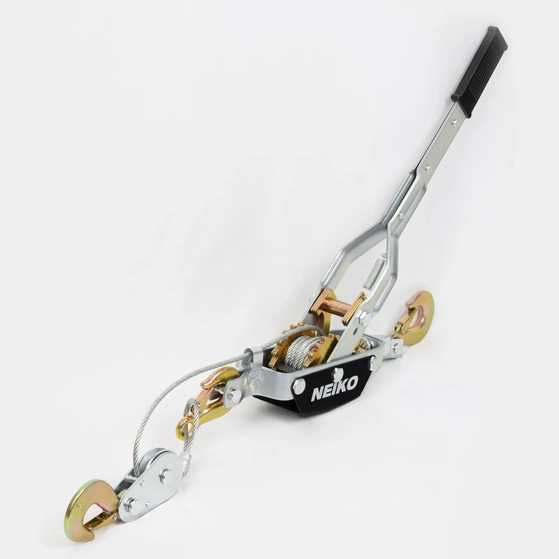 NEIKO 02254A Come Along Winch 4 Ton (8 lbs) Towing Capacity 9.8ft 3 Hook Heavy Duty Power Cable Dual Gear Tool Hand Winch Cable Car Hoist Winch Puller Recovery Gear