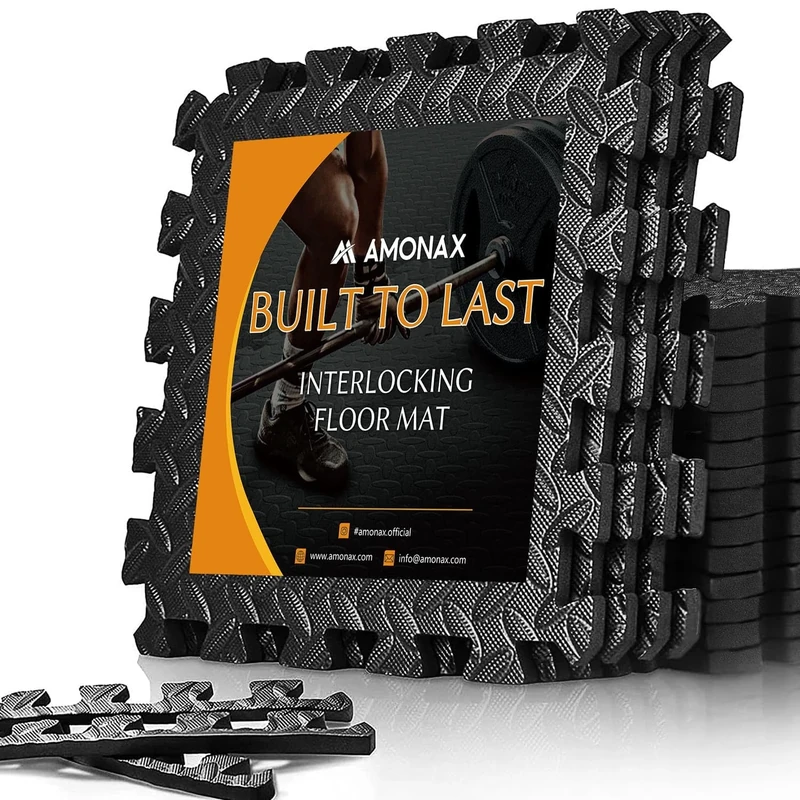 Amonax Exercise Interlocking Floor Mats, Eva Foam Mats, Puzzle Kids Play Floor Mats for Swimming Pool, Garage Floor Tiles Fitness Exercise Equipment Mat Workout Mats for Home Gym