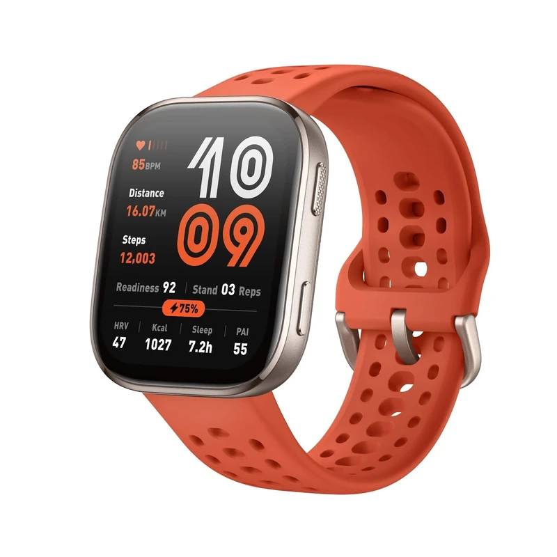 Amazfit Bip 6 Smart Watch 46mm, 14 Day Battery, 1.97" AMOLED Display, GPS & Free Maps, AI, Bluetooth Call & Text, Health, Fitness & Sleep Tracker, 140+ Workout Modes, 5 ATM Water-Resistance, Red