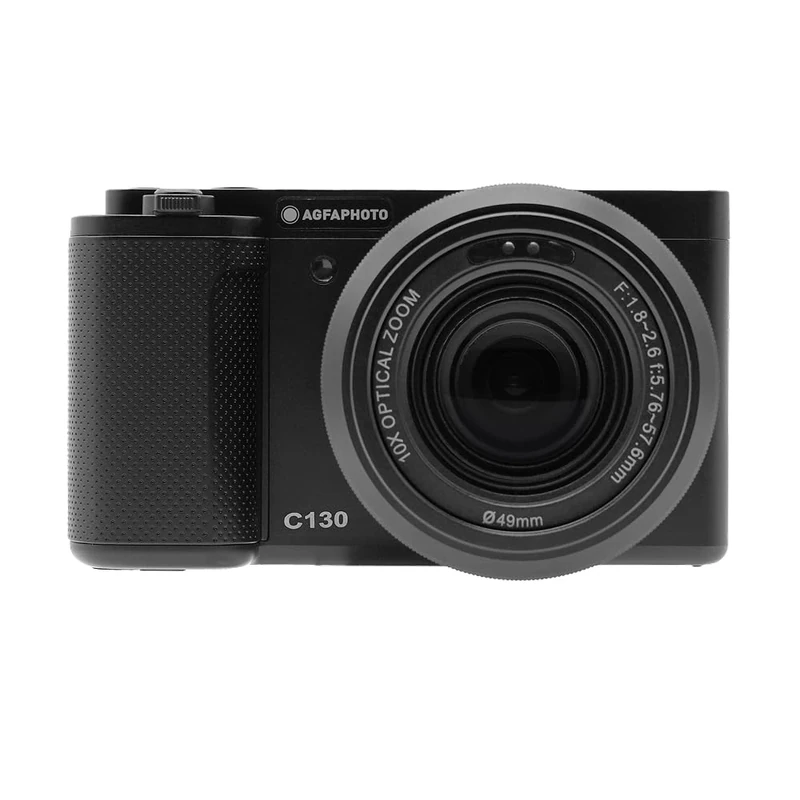 AGFA PHOTO Realishot C130 - Appareil Photo Numérique Compact, Capteur CMOS, Écran Tactile LCD 2,8", Stabilisation d'Image, Autofocus, Mémoire Externe SD, Batterie Rechargeable - Noir