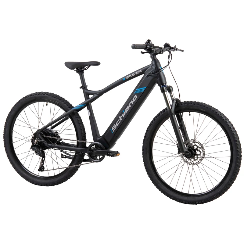 F.lli Schiano Braver, Electric Bike for Adults, 27.5", Mountain Bike, 36V 15Ah Removable Battery, 250W Motor, 55Nm, Black-Blue