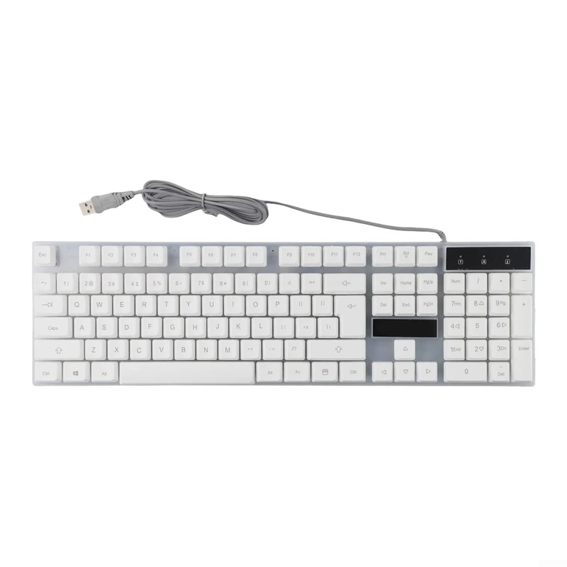 Gettimore Mechanical Gamepad Style RGB Backlit Keyboard Perfectly Aligned to Meet Gamer Demands (White)