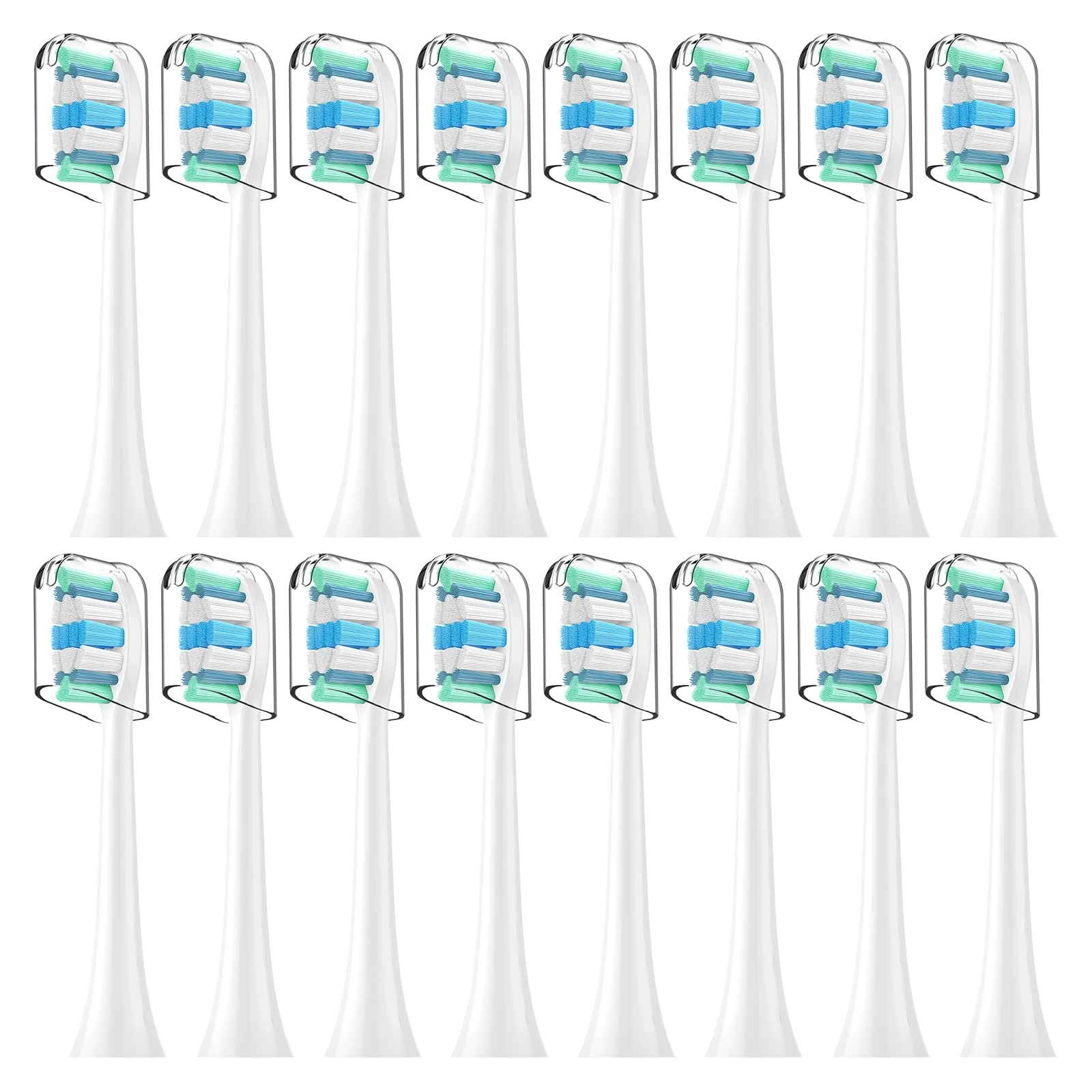Toothbrush Heads for Philips Sonicare Replacement Brush Heads with Protective Cover Soft Dupont Bristles Electric Toothbrush Replacement Heads for Oral Health, 16 Pack