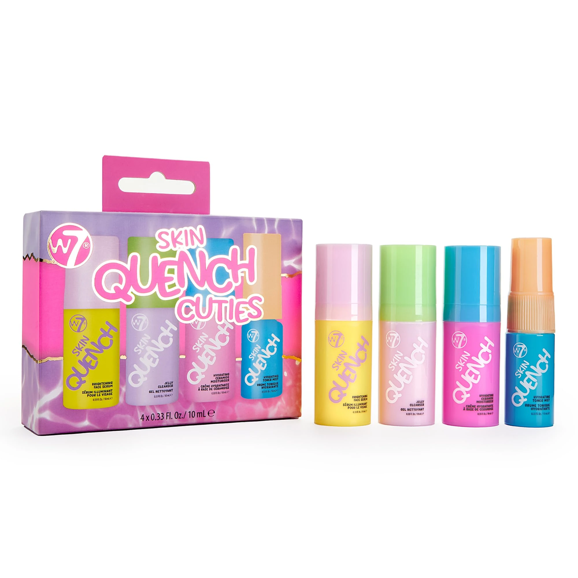 W7 Skin Quench Cuties Gift Set - Travel Size Hydrating Skincare Minis - Moisturising Skincare Gift