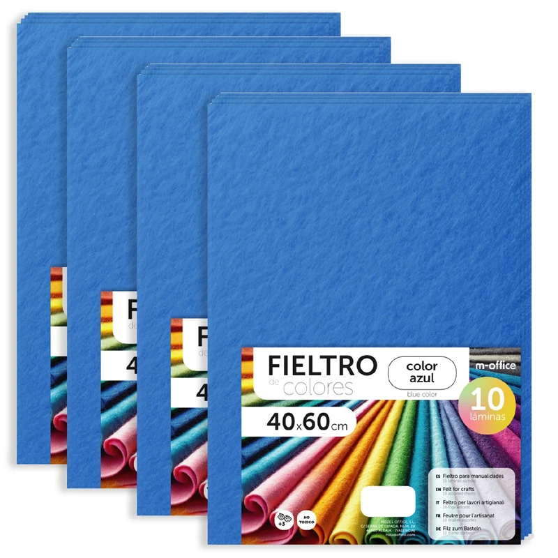 m-office Blue Felt Sheets for Crafts - 40 Pcs (40 x 60 cm)
