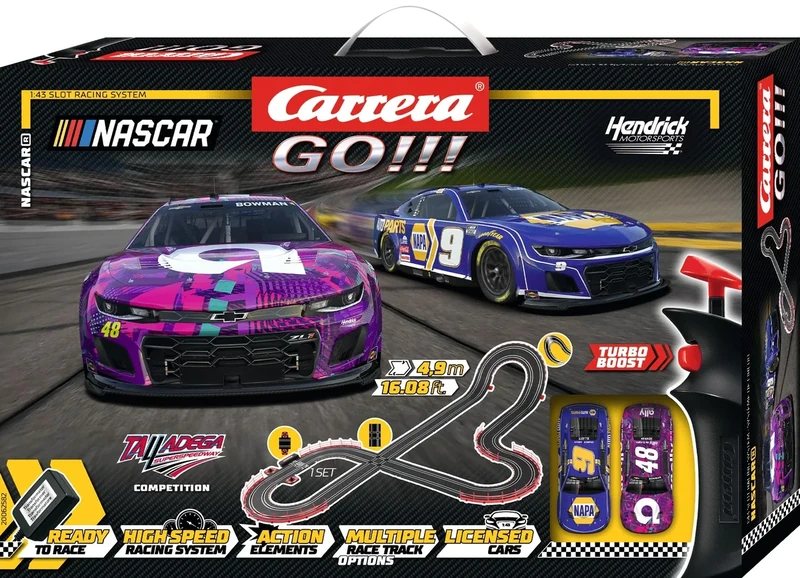 Carrera - 20062582UK - Carrera GO!!! Nascar 4.9 Race Track Set I Racetrack with Licensed Slot Cars | Up to 2 Players | For Children from 6 Years and Adults