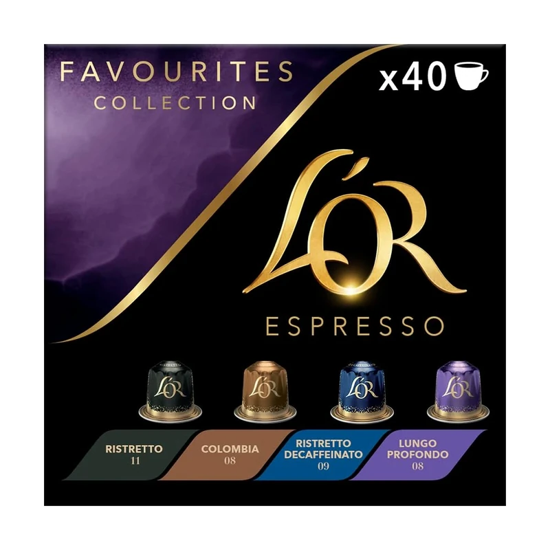 L'OR Espresso Favourites Variety Box Coffee Pods x40 Nespresso®* Compatible