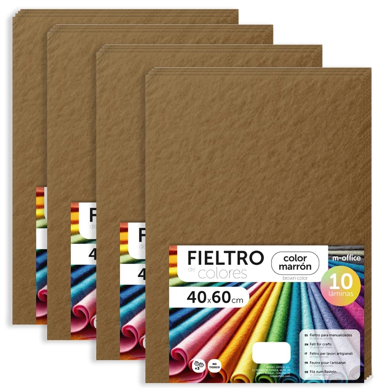 m-office Brown Felt Sheets - 40 Pcs Craft Sewing Material