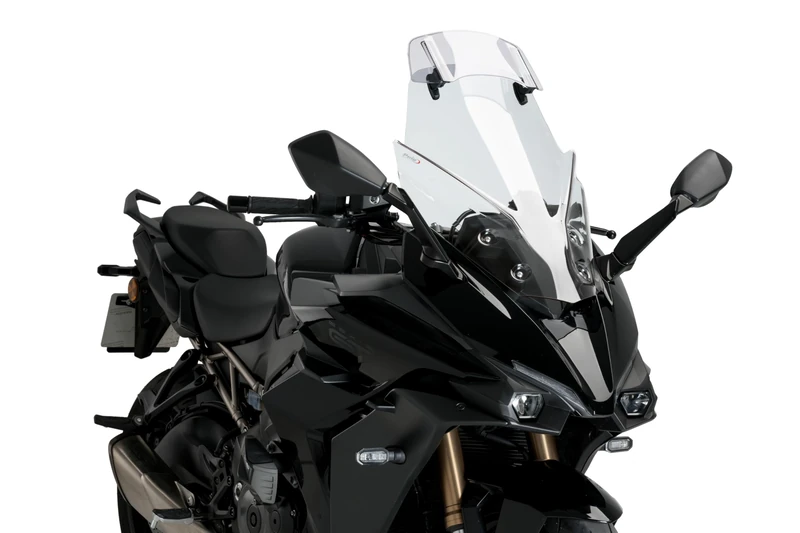 Puig 21343W Touring Windscreen with Transparent Visor to improve aerodynamic protection, increase comfort on the road and offer more stable and safe riding in all types of journeys - Image 1