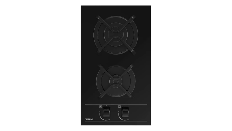 TEKA Butane Gas Hob, 30 cm, 2 Burners, Tempered Glass Surface, Ergonomic Front Controls, Thermocouple Safety, Fast-Click System, Model GBC 32000 KLB