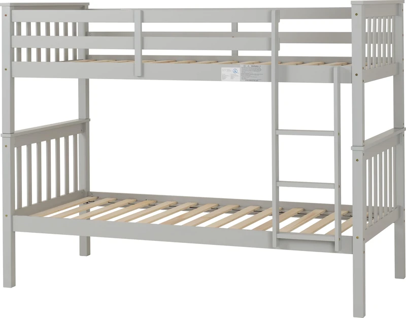 Seconique Erin 3' Bunk Bed in Light Grey