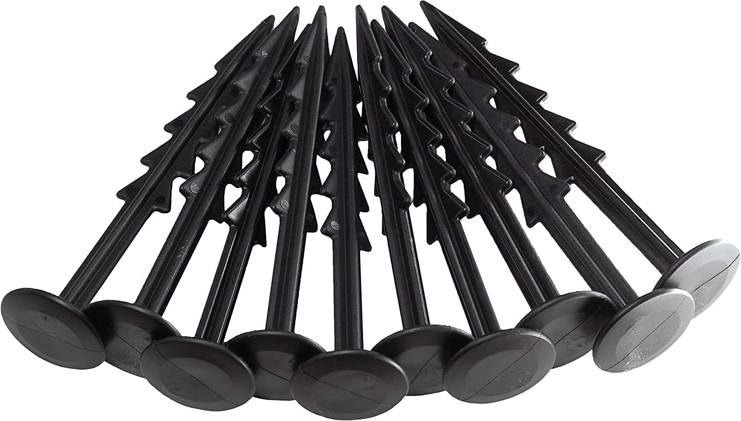 EarlyGrow MPL50114 Plastic Garden Pegs - UV Stabilised, BPA Free, Rot Proof - To Secure and Anchor Tarpaulin and Weed Fabric Netting - 15cm (500, Black)