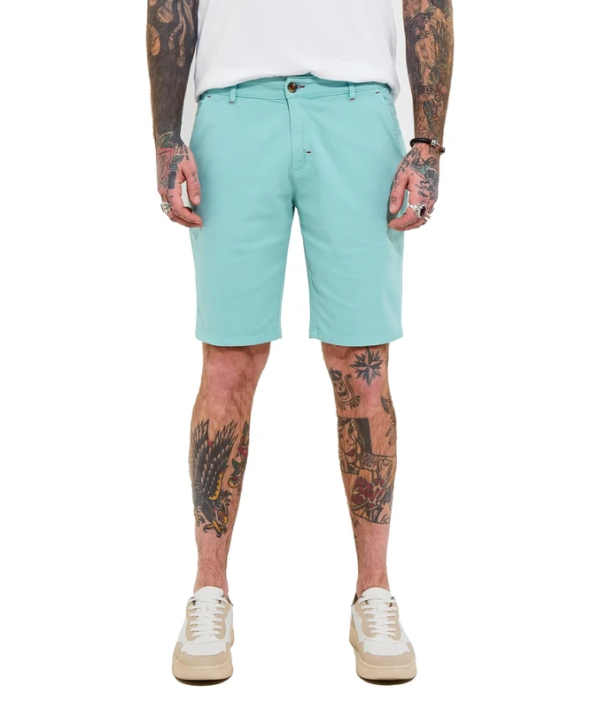 Joe Browns Men's Fashion Washed Chino Shorts, Regular Fit, Green, W38