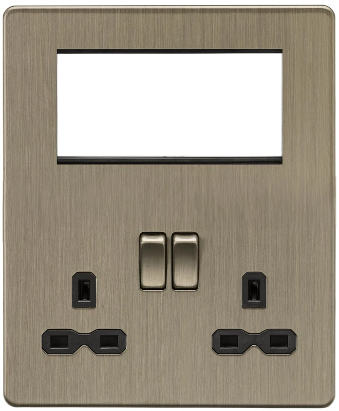 Knightsbridge Small Multimedia Combination Plate - Antique Brass