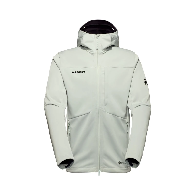 Mammut Ultimate VIII SO Hooded Jacket Men | Outdoor Softshell Clothing for Hiking | Silver Sage, XL