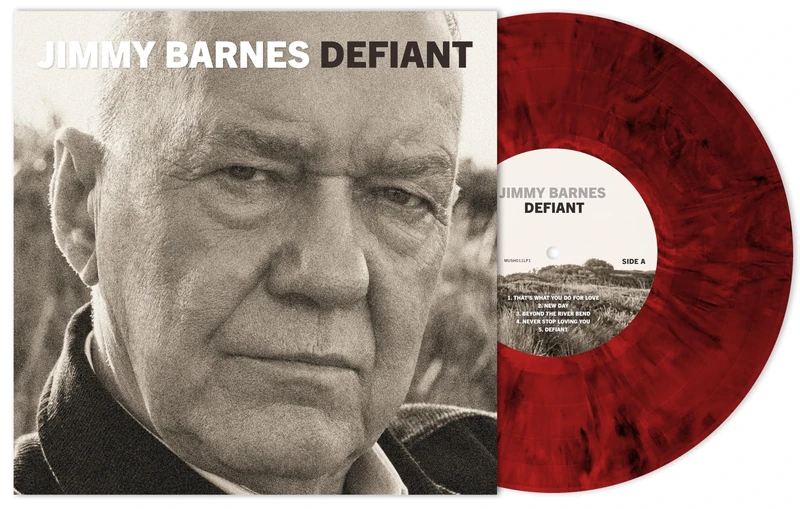 Jimmy Barnes - Defiant Red/Black Marbled Vinyl - Signed - Image 1