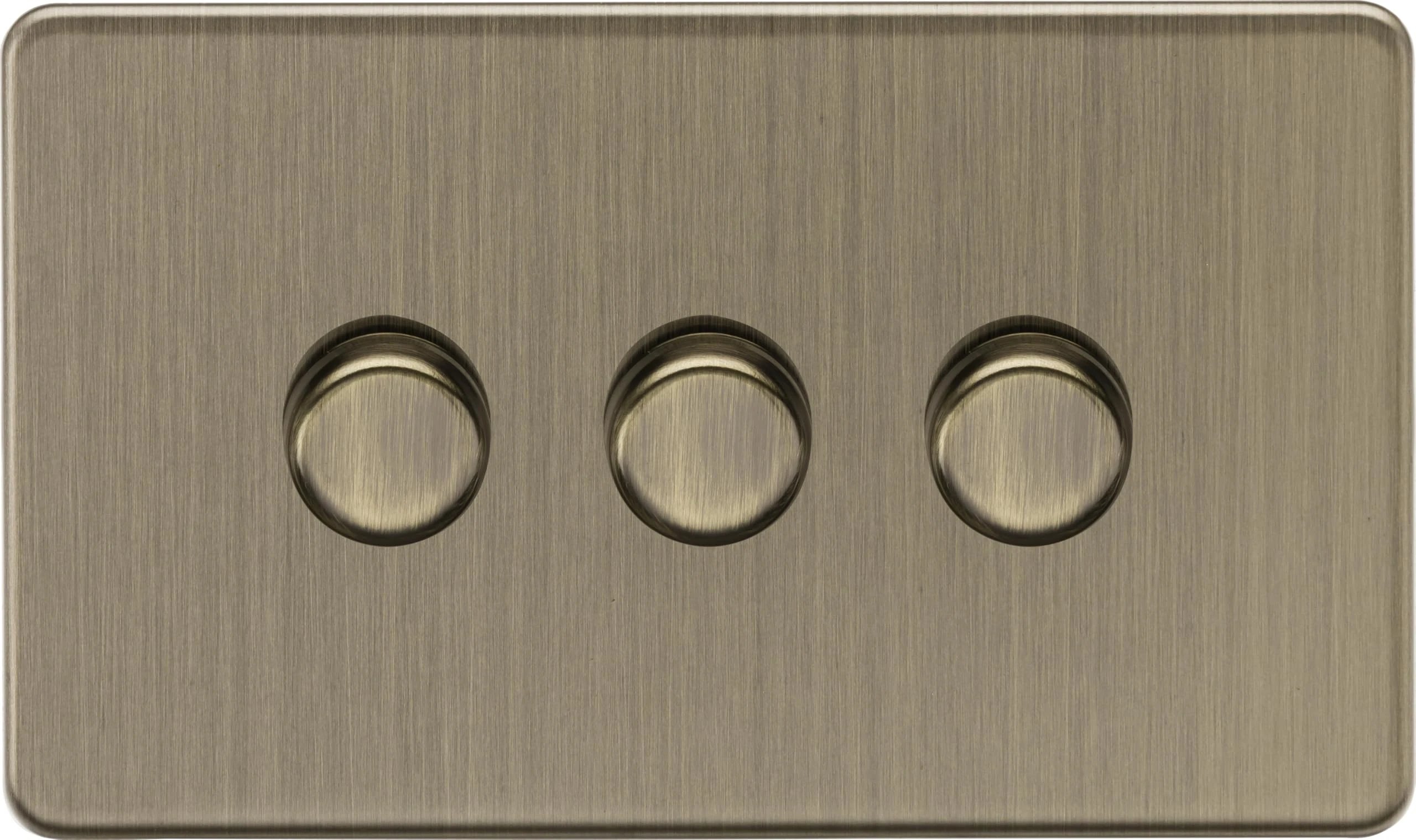 Knightsbridge 3G 2-way 10-200W (5-150W LED) Intelligent dimmer - Antique Brass