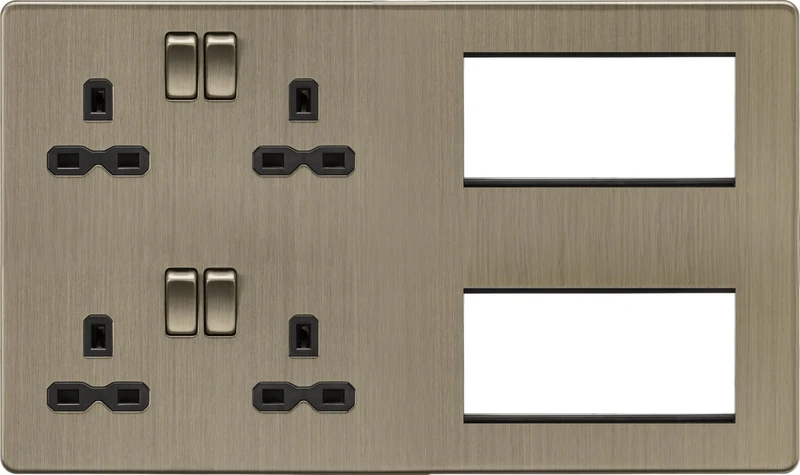 Knightsbridge Multimedia Combination Plate - Antique Brass