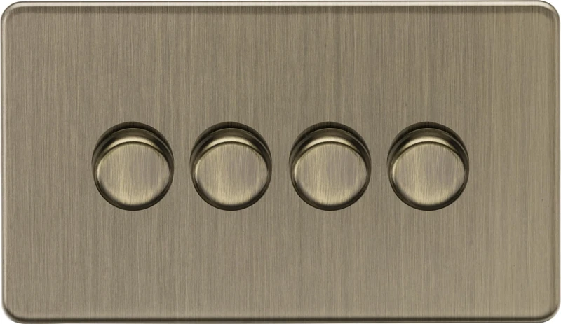 Knightsbridge 4G 2-way 10-200W (5-150W LED) Intelligent dimmer - Antique Brass