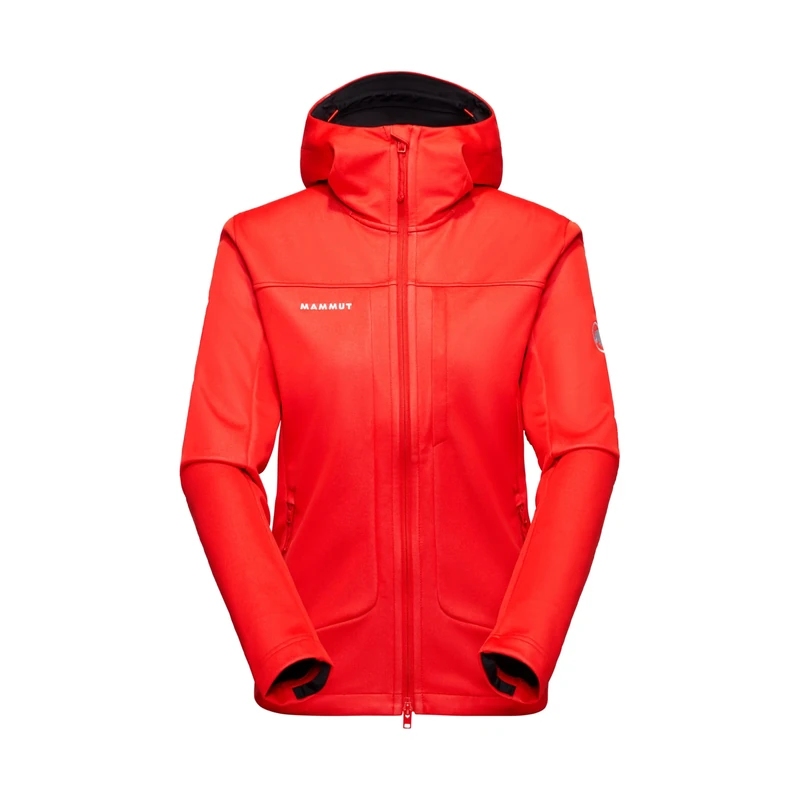 Mammut Ultimate VIII SO Hooded Jacket Women | Outdoor Softshell Clothing for Hiking | Mammut Red, L