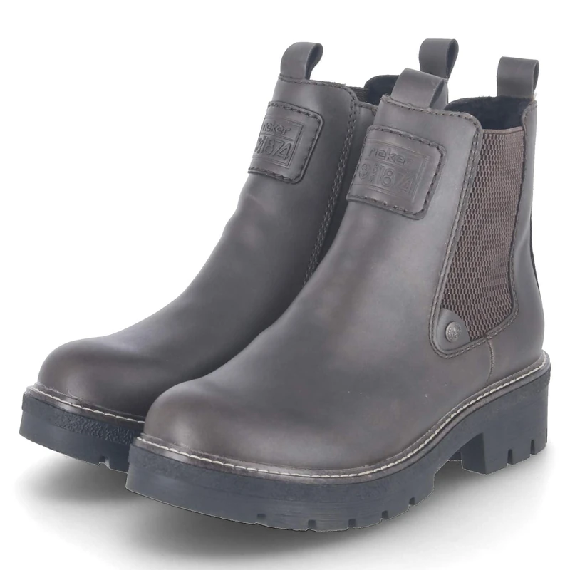 Rieker Y8150-25 Women's Slip-On Boots Faux Leather Brown, Brown 25, 7.5 UK