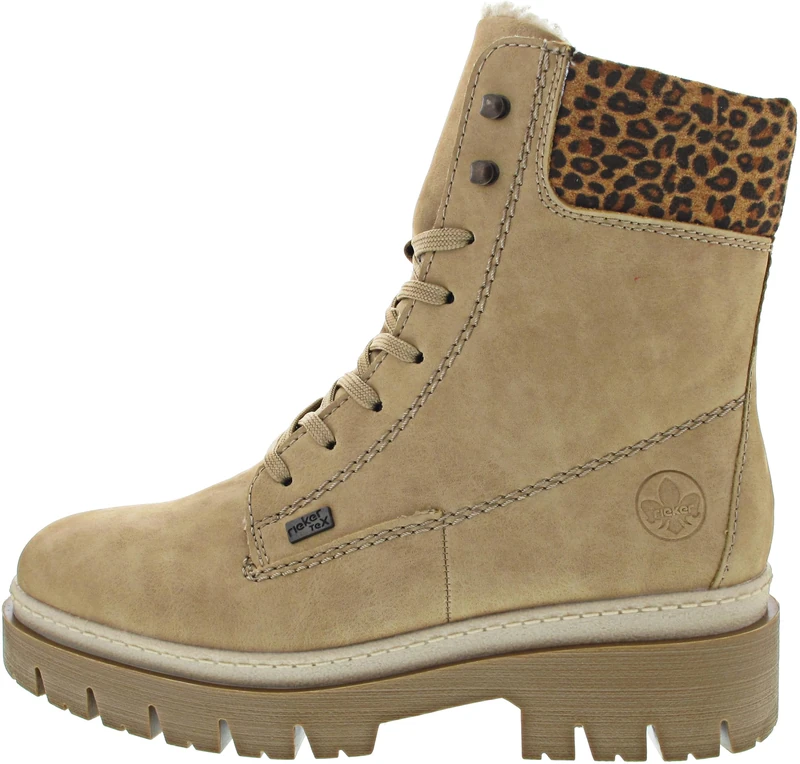 Rieker Women's Ankle Boots, Women's Lace-Up Ankle Boots, Beige 60, 8 UK - Image 1