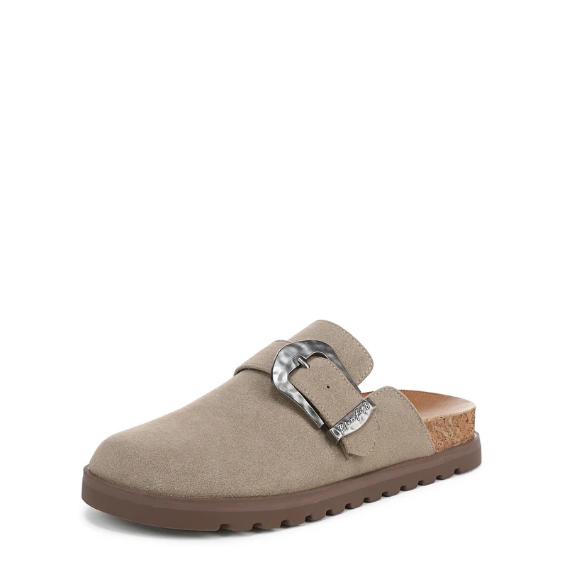 Blowfish Malibu Women's Sienna Mule Clog, Taupe Faux Suede, Medium Fit, UK 3