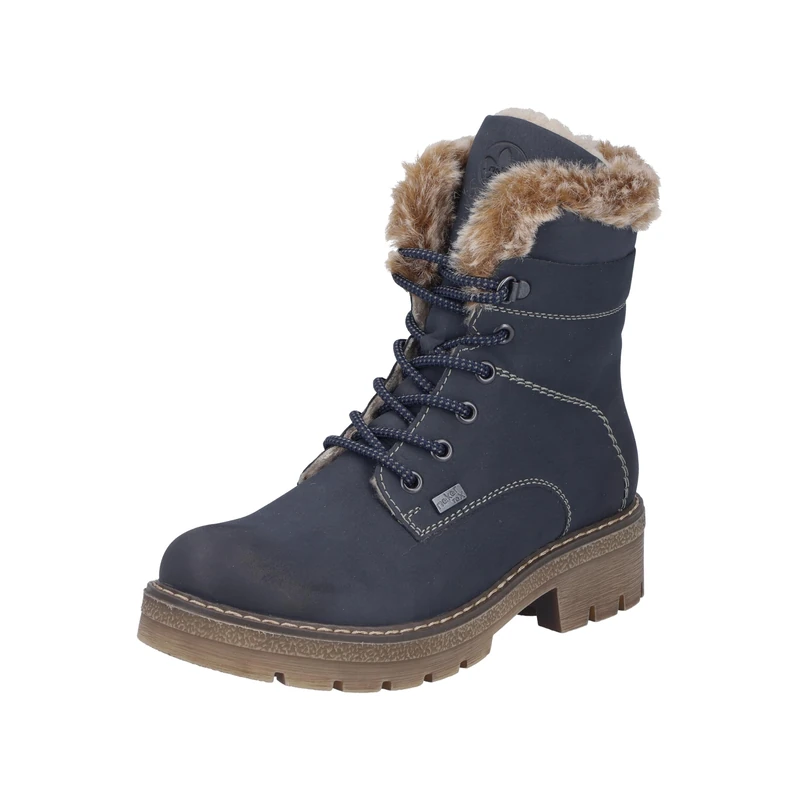 Rieker Women's Y8140 Lace-Up Boots, Blue, 42 EU, blue, 8 UK