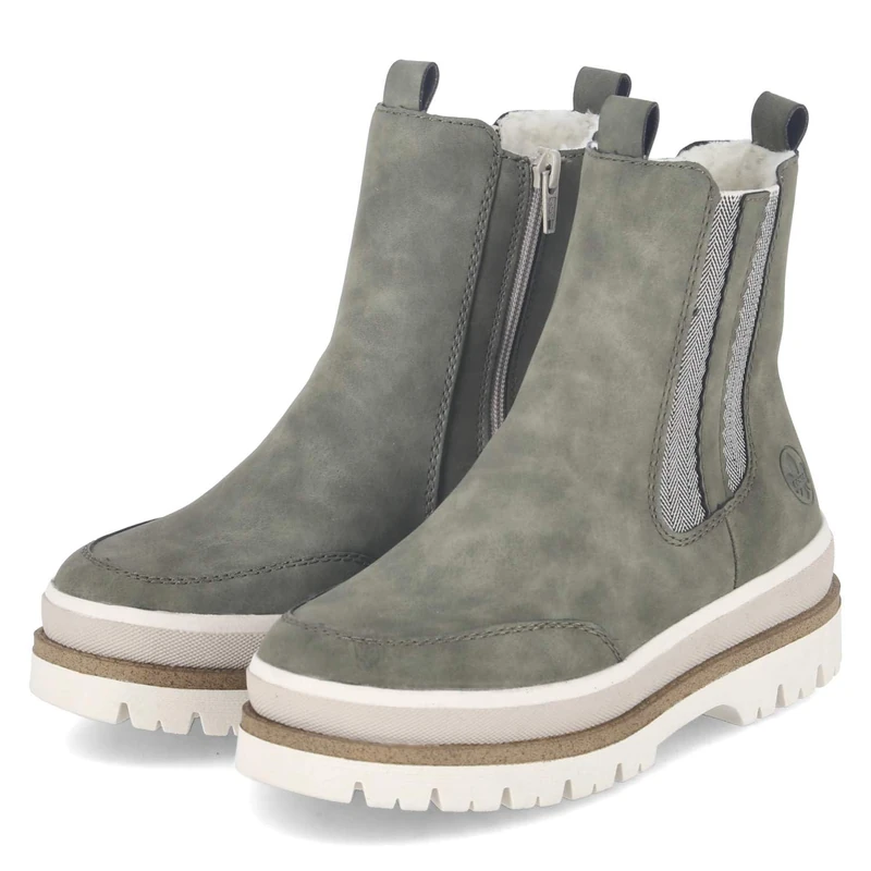 Rieker Women's Y6271 Chelsea Boat, Green, 7.5 UK
