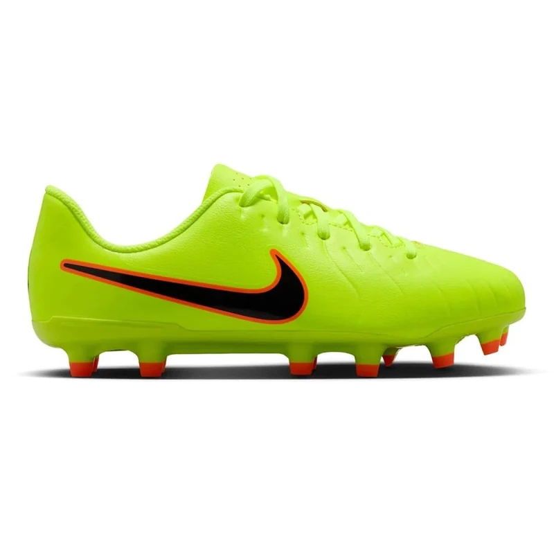 Nike Kids Jr Legend 10 Club Fg/Mg Football Shoe, Volt/Black, 5.5