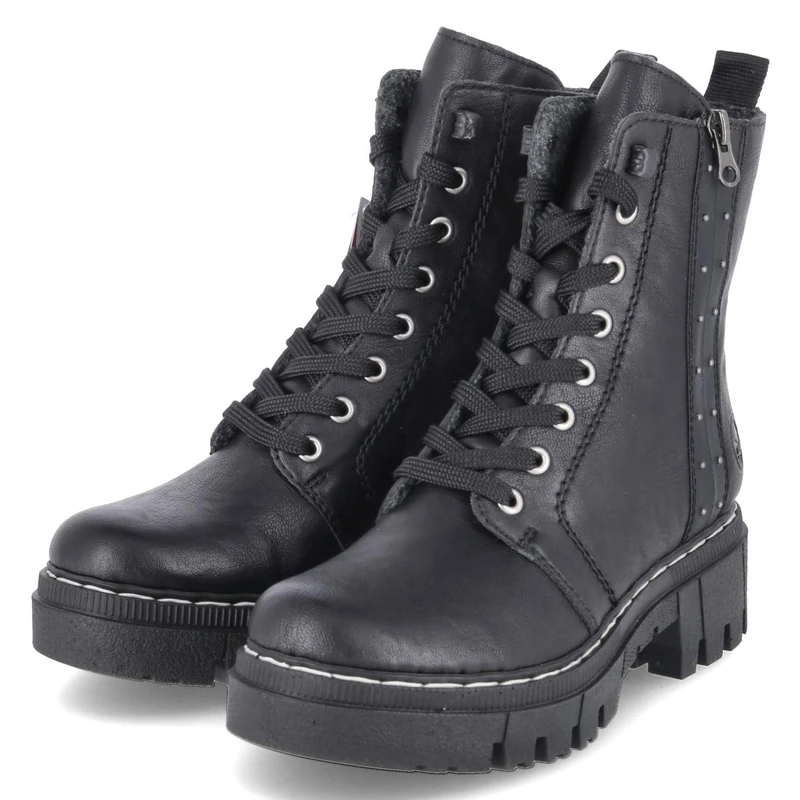 Rieker 74044-00 Women's Lace-Up Boots Synthetic Black, Black 00, 8 UK