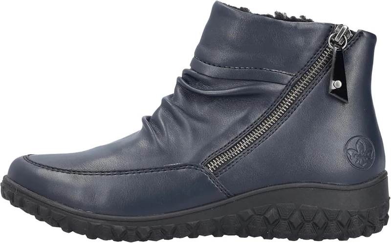 Rieker Women's 59585 Short Boots (Blue, 6.5, UK Footwear Size System, Adult, Women, Numeric, Medium, 6.5)