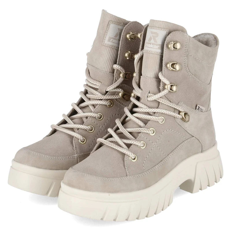 Rieker Women's W1871 Biker Boots, Beige, 37 EU, beige, 4 UK