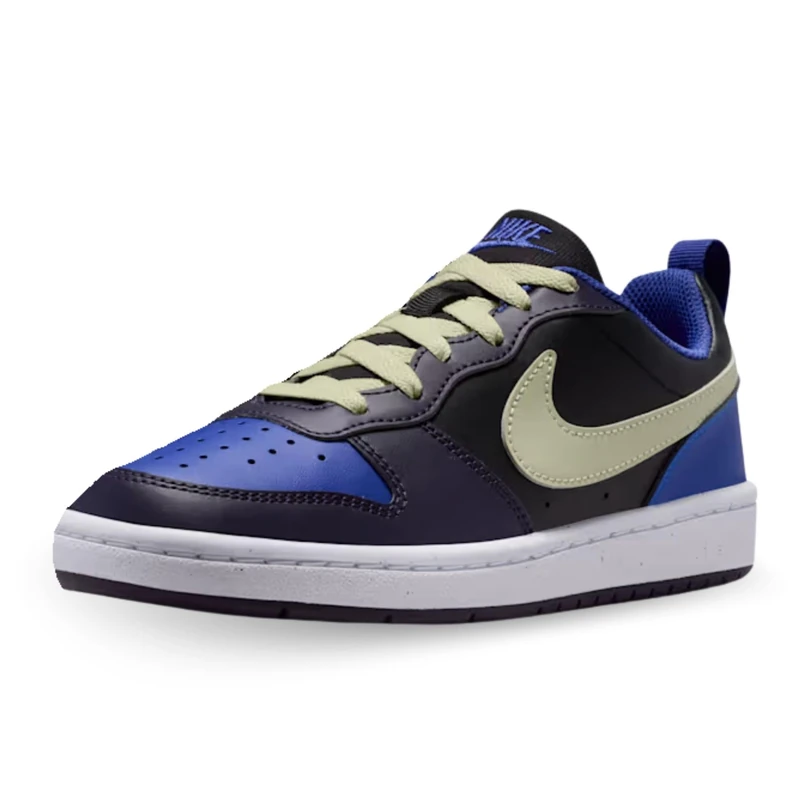 Nike Kids Court Borough Low Recraft (Gs) Shoes, Black/Olive Aura/Cave Purple/D, 4.5 - Image 1